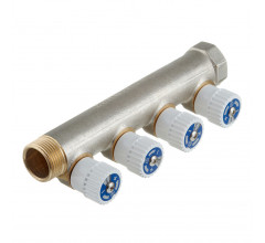 Коллектор Stout (SMB 6851 341204) 3/4 ВР(г) х 4 выхода 1/2 НР(ш) х 3/4 НР(ш) регулируeмый